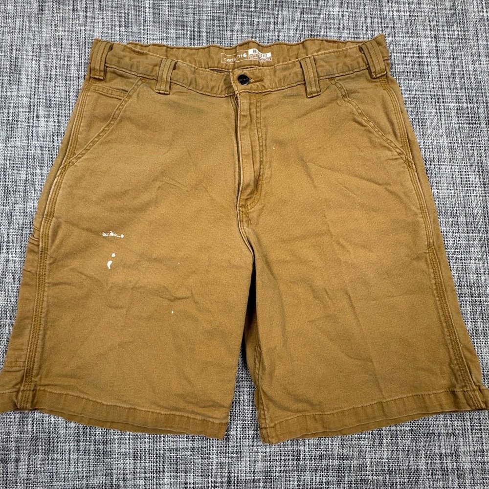 Carhartt Rugged Flex Shorts Mens 36 Brown Canvas Relaxed Fit Utility Workwear